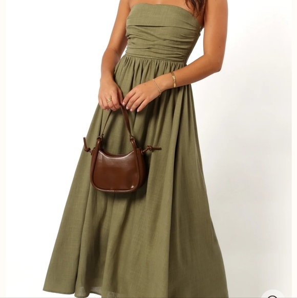 Petal & Pup Dresses & Skirts - Petal & Pup Olive Strapless Dress